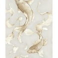 thumbnail image 3 of Seabrook Designs Koi Fish Unpasted Wallpaper Metallic Gold and Off-White, 3 of 5
