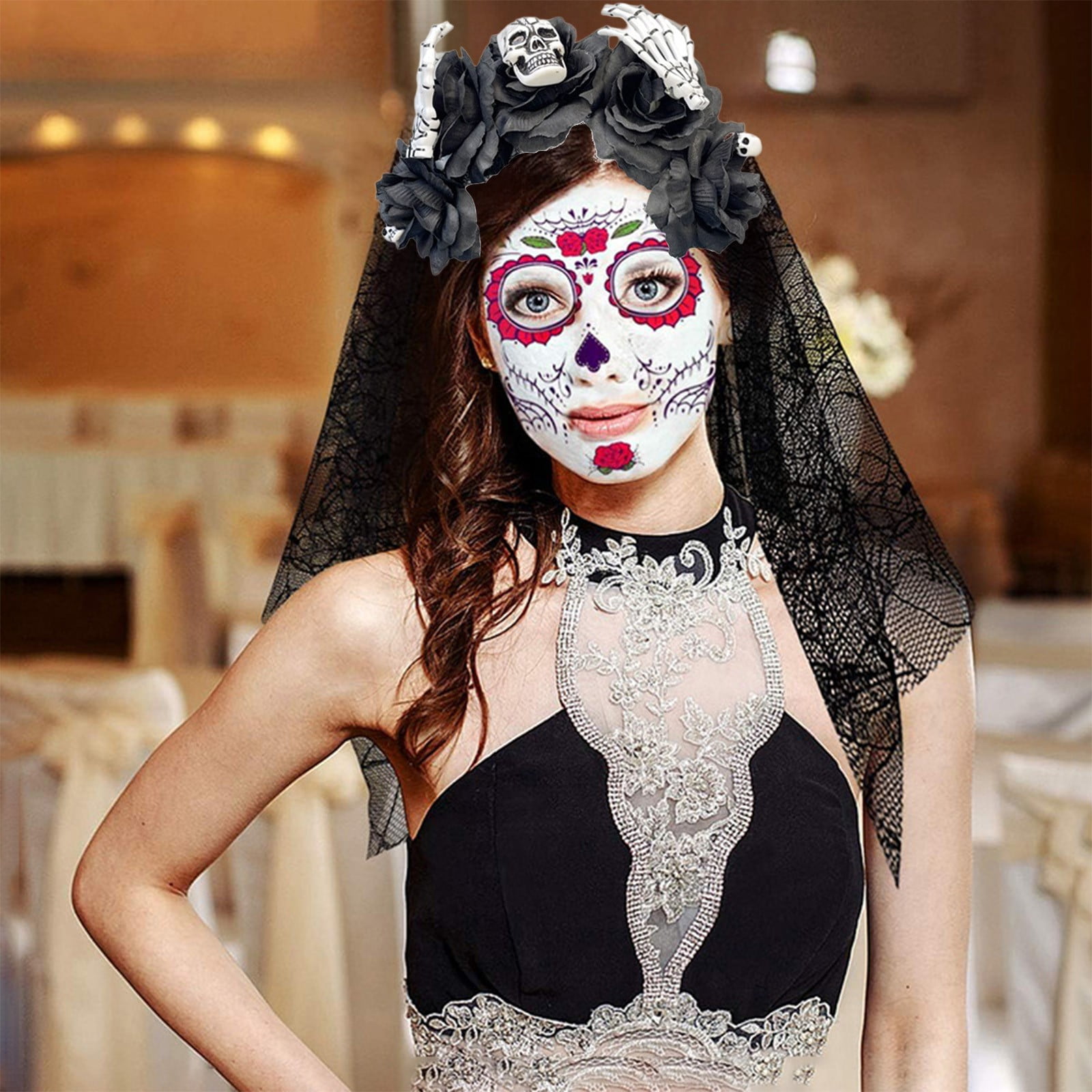 day of the dead woman headpiece