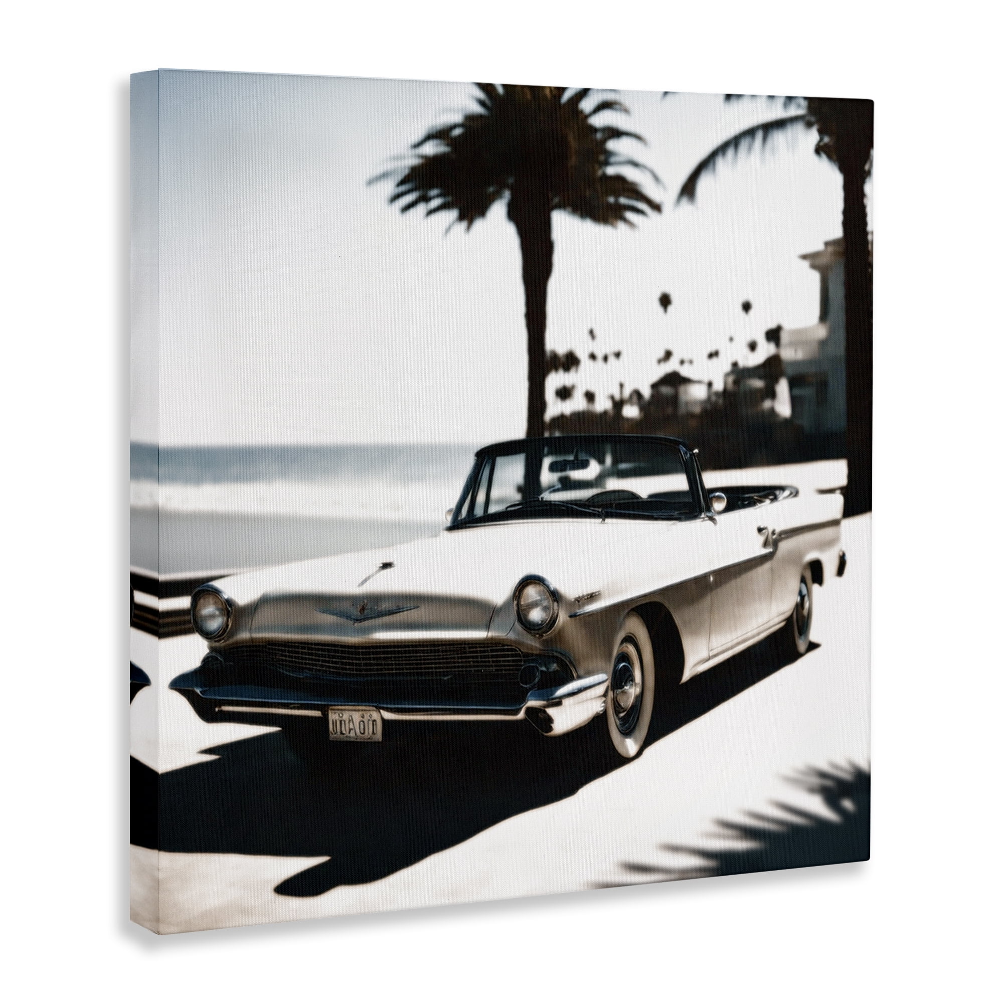 Stupell Industries California Cruise Antique Car Transportation Painting Wrapped Canvas Art Print Wall Art, 36 x 36