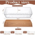thumbnail image 2 of 1 Set 16" x 9" Chilled Serving Tray for Parties with Compartments Ice Chilled Party Crudite Platter Charcuterie Serving Board Cold Dish Dip Tableware for Seafood Vegetable (Light Wood), 2 of 3