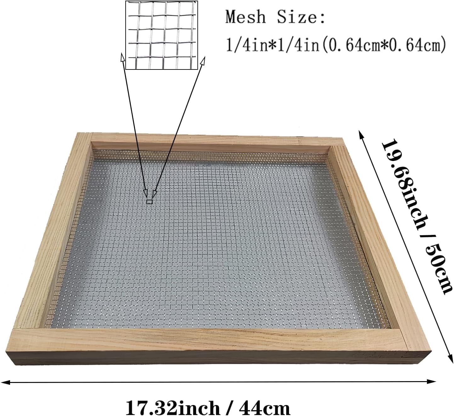 Soil Sifter for Garden, Multi-Purpose Wood Compost Dirt Sifter Soil Screen Dirt Cedar Garden Rock Sifter for Compost Sifting Soil, Dirt, Peat Moss and Potting Soil