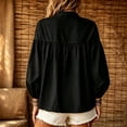 thumbnail image 5 of Lmueinov Long Sleeve Shirts for Women Tie Neck Cotton Linen Lightweight Casual Tops Button Down Shirts for Women Loose Fit Solid Beach Office Blouses, 5 of 5