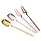 thumbnail image 3 of Juego de tenedores y cucharas para aperitivos de frutas con mango largo de acero inoxidable B Afortunado Sencillez, 3 of 4