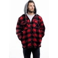 thumbnail image 4 of TrailCrest Men's Warm Sherpa Lined Hoodie Fleece Shirt Jacket, Classic Zip Up Buffalo Plaid, Red Plaid, 3X, 4 of 5