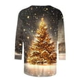 thumbnail image 5 of Womens Fall Sweatshirts Fashion 3/4 Sleeve Christmas Themed Petite Tops for Women,Gold,XL, 5 of 5