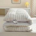 thumbnail image 6 of Cute Quilted Mattress Topper, Soft Breathable Fiber Filling Folding Sleeping Pad, Warm Thick Bedding for Bedroom, 6 of 7