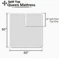 thumbnail image 3 of Top Split Queen Sheets Sets for Adjustable Beds - 800 Thread Count- 100% Egyptian Cotton 4Pcs Bed Sheets, Fits Upto 21'' Inch Deep Pockets, Burgundy Stripe- Split Down 39 inches from The top, 3 of 8