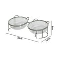 thumbnail image 2 of Glass Raised Cat or Small Dog Bowls with Heighten Metal Stand & Non-Slip for Pet Food Water Dishes green, 2 of 5