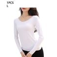 thumbnail image 4 of Guardurnaity Ropa interior térmica femenina de manga larga con cuello redondo, camisa de fondo de otoño para el hogar y la Oficina, ropa interior para Prendas para la parte del cuerpo 1Pc Blanco L Guardurnaity AP013721-15, 4 of 6