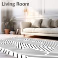 thumbnail image 2 of ODIKA 4'x6' Machine Washable Non-Slip Area Rug, Nordic Inspired Art with Minimalist Interlocking Arrows Motif High Traffic Rug, Black, 597359, 2 of 7