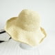thumbnail image 1 of (Beige) Sombrero de playa de paja para mujer, sombrero de sol plegable, decoración de viaje de ala ancha, sombrero de vacaciones de verano, 1 of 5