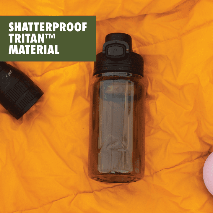 Ozark Trail 18 oz Tritan Plastic Flip-Top Lid Water Bottle, Gray