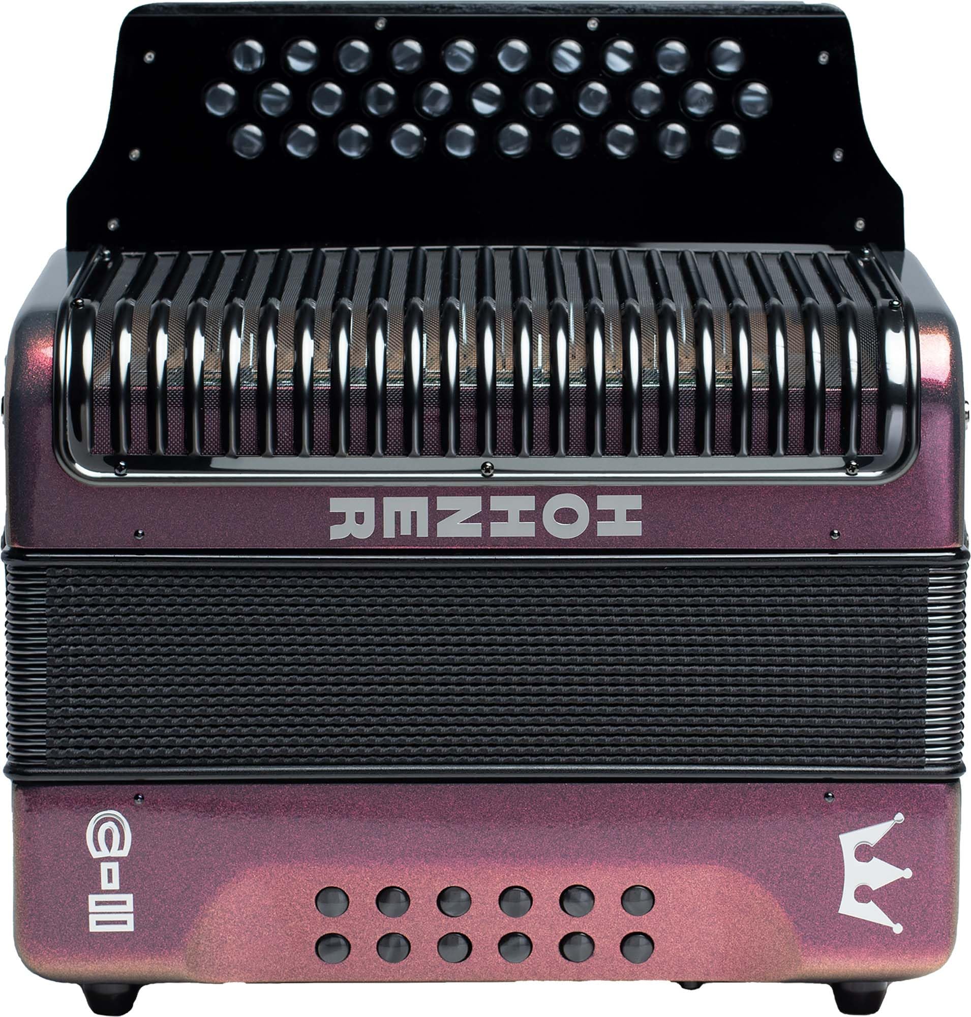 Hohner Corona C-II F/Bb/Eb Accordion - Red to Gold Bundle with Gig Bag, Adjustable Straps, and Austin Bazaar Polishing Cloth