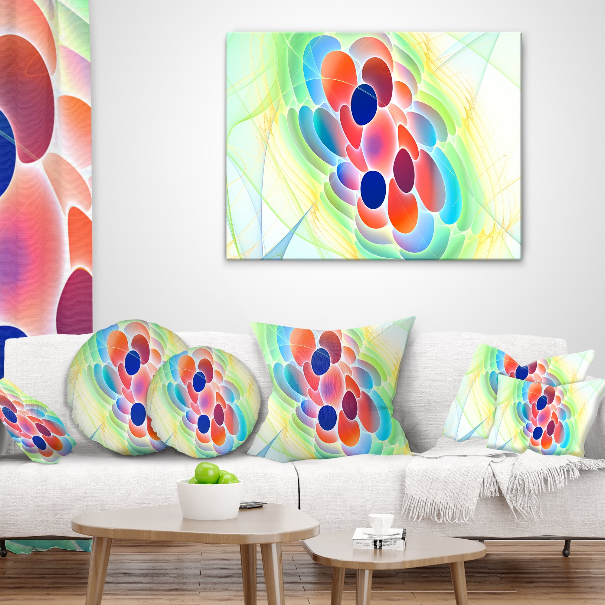 Designart Fractal Virus under Microscope - Abstract Throw Pillow - 18x18