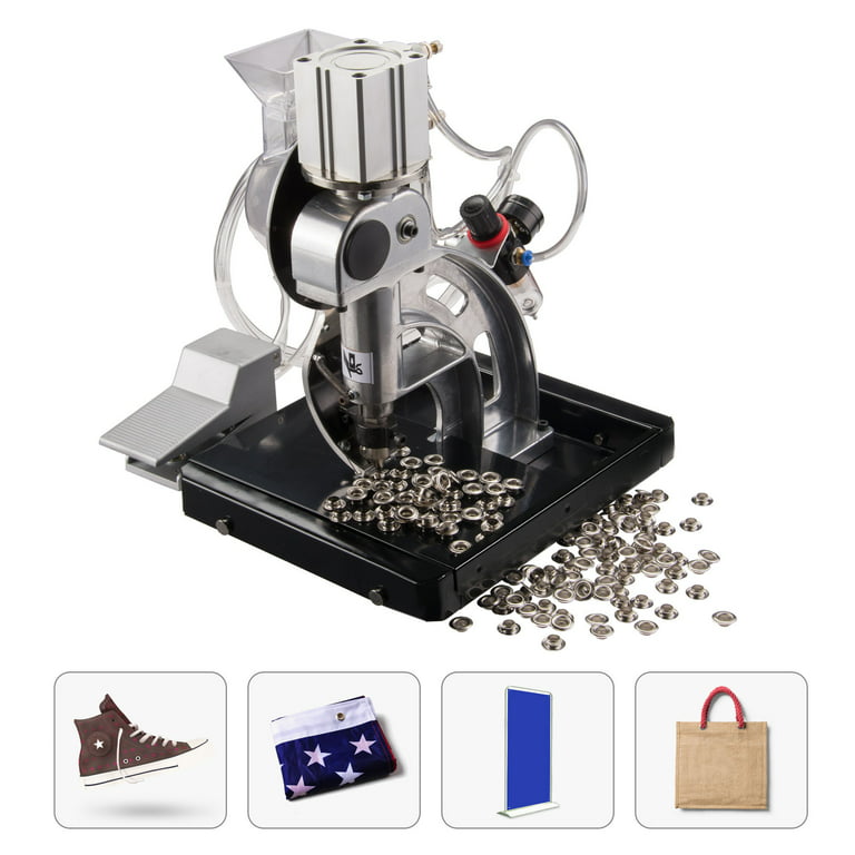 Yescom Pneumatic Grommet Press Machine with #2 4000 Grommets Punching Foot Pedal Banner