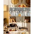 thumbnail image 3 of Valances for Windows Thanksgiving Fall Pumpkin Bird Black Buffalo Plaid Rod Pocket Cafe Window Treatments Valance Curtains for Kitchen Bathroom Laundry Basement Windows 60"x14", 3 of 6