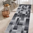 thumbnail image 3 of Modern Geometric Patchwork Area Rug 2x6 Runner Rugs for Living Room, Soft Throw Carpet Floor Decor for Entryway Dining Room Office Nursery Black, 3 of 7