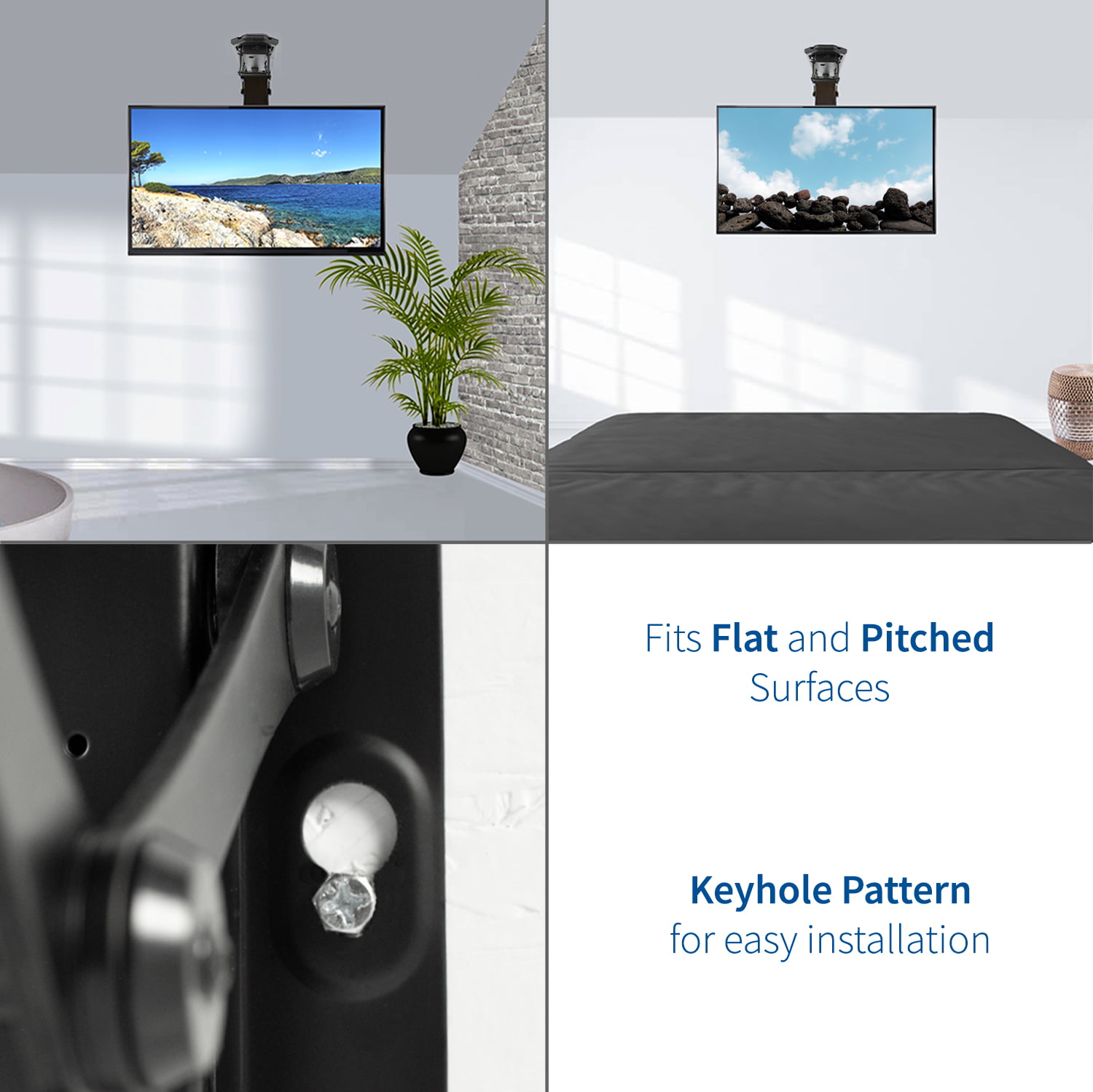 Electric Motorized Down Pitched Roof TV Mount for 32" to Screen - Walmart.com