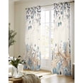 thumbnail image 5 of Blue Beige Coastal Sheer Curtains 63 Inch Length 2 Panels Set for Living Room/Bedroom, Beach Starfish Summer Eucalyptus Rustic Kitchen Curtains Grommet Semi-Sheer Curtains Window Treatments 42"x63"x2, 5 of 7