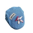 thumbnail image 1 of Gorra de mezclilla plana unisex con parche bordado de avión, 1 of 2