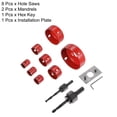 thumbnail image 3 of 8 Pack 3/4" - 2-1/2" HSS (High Speed Steel) Professional Hole Saw Set Kit for Wood Plastic Red, 3 of 6