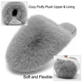 thumbnail image 4 of Ecetana Women's Furry Slippers Comfy Memory Foam Fuzzy Fluffy Slippers Non-slip Indoor House Shoes, 4 of 8