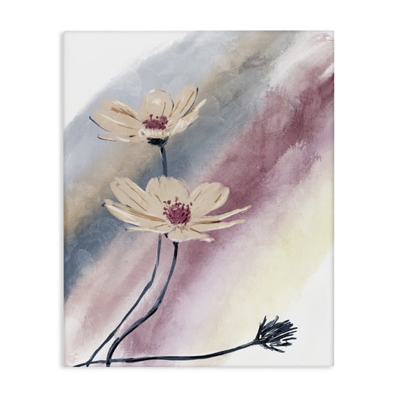 Stupell Industries Contemporary Abstract Beige Florals Muted Rainbow Canvas Art, 24 x 30, by OnRei