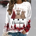 thumbnail image 1 of Ropa Harajuku de Papá Noel para mujer, Camiseta de algodón de gran tamaño, Tops informales con cuello redondo, ropa de calle de manga larga a la moda para mujer, 1 of 4