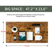 BestOffice 47.2 inches Computer Desk,Modern Simple Style PC Desk with Metal Frame，Brown