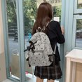 thumbnail image 2 of HJYCHN Bookbag for Girls Ruffled Quilted Bow Ribbon Backpack Back to School Supplies for Kids Boys Backpack Grey, 2 of 5