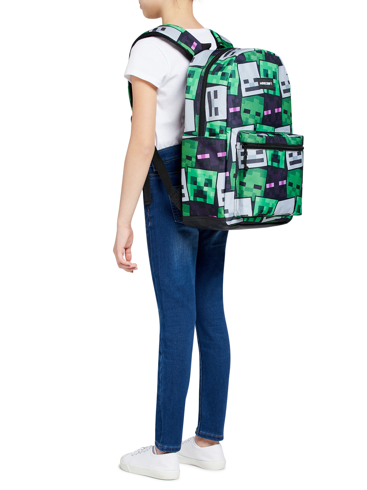 Minecraft Unisex Printed Backpack Green Multi-Color