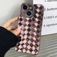 thumbnail image 1 of compatible iPhone 14 Plus Retro Weave Texture Electroplating Phone Case Cheap and fine, 1 of 4
