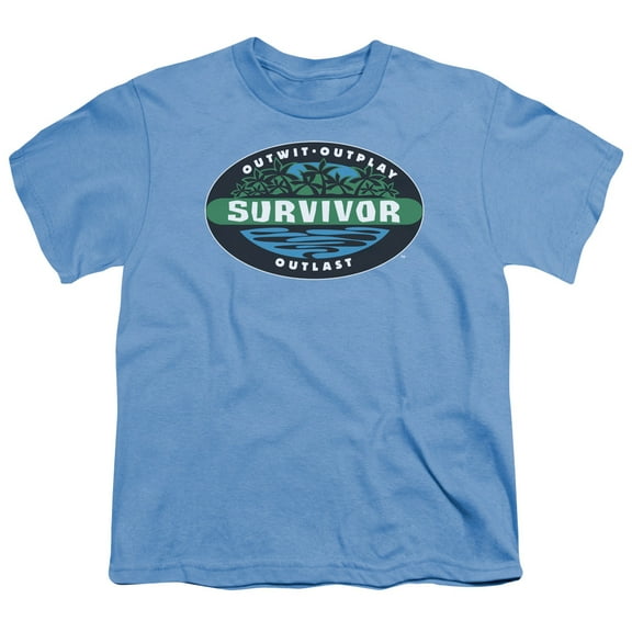 Trevco Survivor-Borneo - Short Sleeve Youth 18-1 Tee - Carolina Blue- Medium