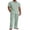Light Green, variant on Men's 2 Piece Linen Beach Outfits Short Sleeve Button Down Shirts Loose Pants For Men