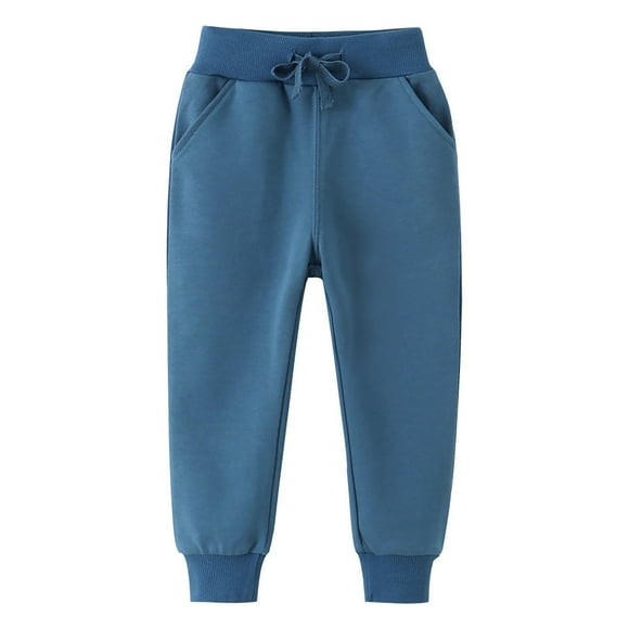 GDREDA Unisex Toddler Jogger Pants Kids Cotton Elastic Waist Winter Baby Sweatpants Pants 1-5Years (Light Blue,6-7 Years)
