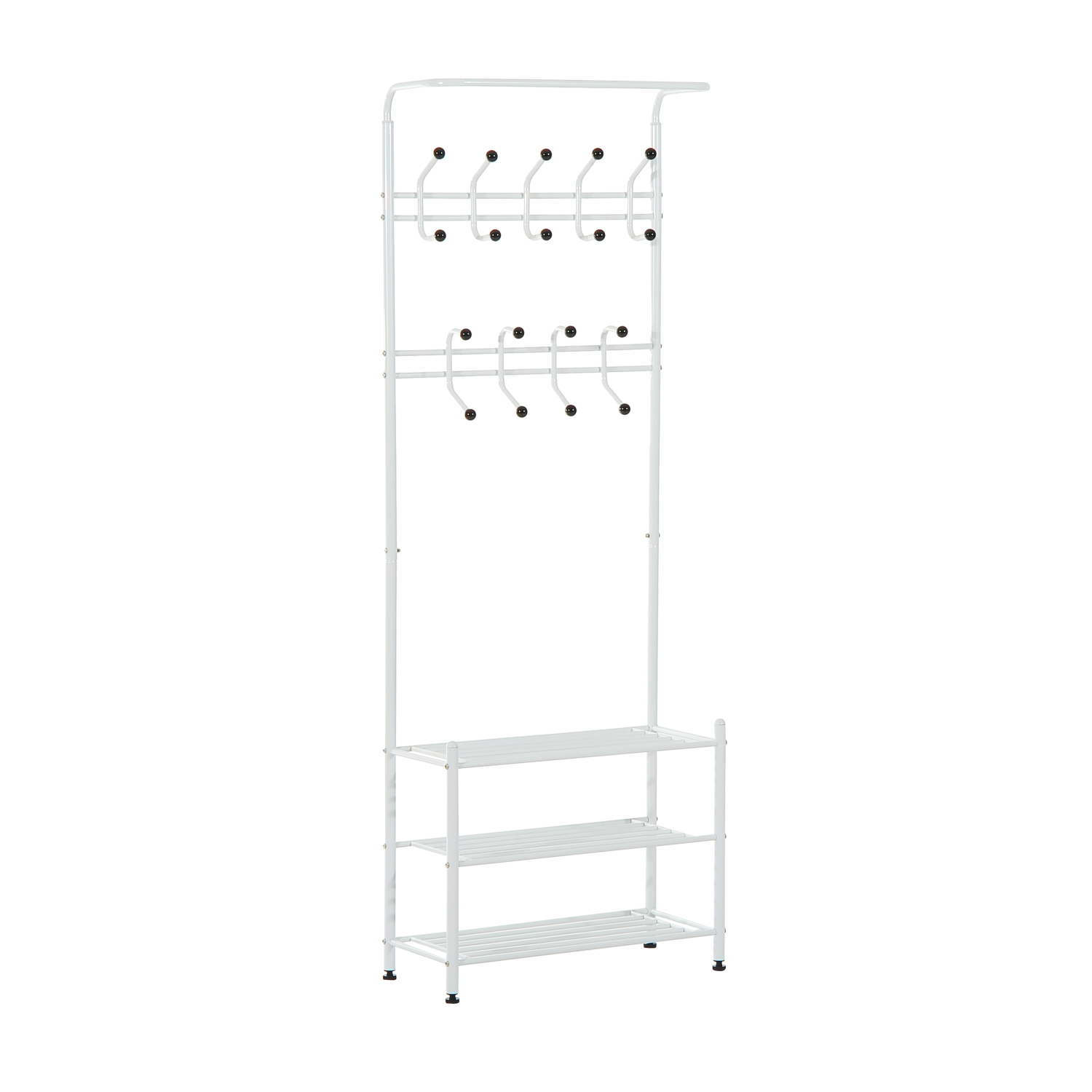 Heavy Duty 2In1 Metal Coat Shoe Rack Entryway Hall Tree 18