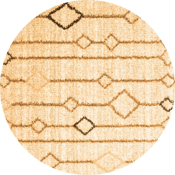 Ahgly Company Indoor Round Solid Orange Modern Area Rugs, 7' Round