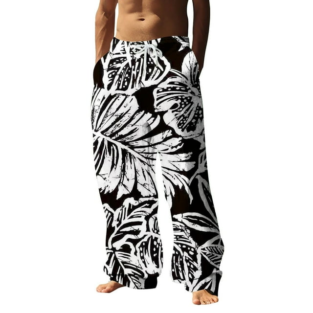 WEAIXIMIUNG Salopette d'Hiver pour Hommes Isolée Mode Décontractée Numérique 3D Imprimé Léopard Pantalon Droit Décontracté Style Trois