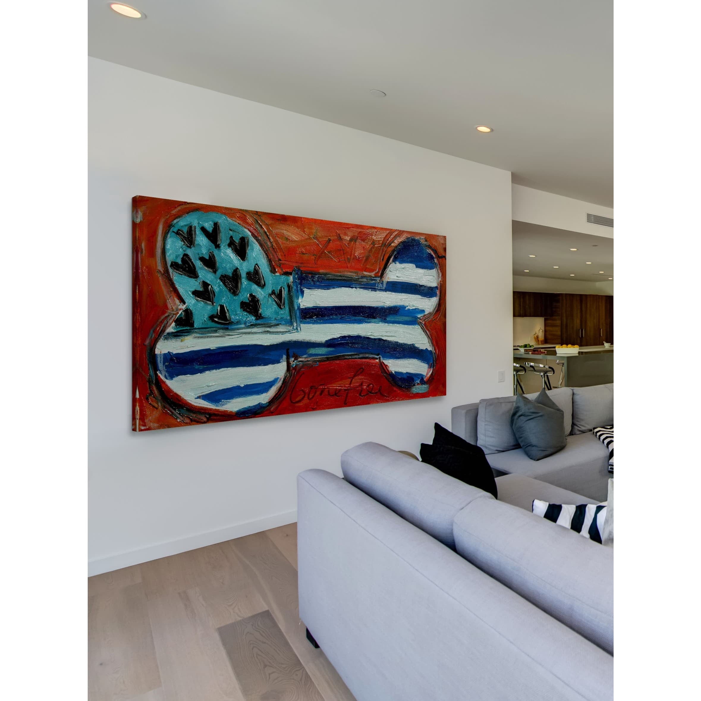 Marmont Hill "Orange Bone" by Tori Campisi Painting Print on Canvas