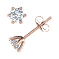 thumbnail image 2 of 0.40 Carat 6-Prong Diamond Stud Earrings in 14K Rose Gold, 2 of 4
