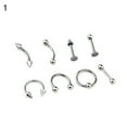 thumbnail image 3 of 8Pcs Mixed Style Lip Tongue Eyebrow Nose Ring Barbell Body Piercing Jewelry, 3 of 7