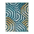 thumbnail image 2 of BNM Modern Geometric Indoor Outdoor Area Rug, 8' x 10', Navy Blue-Cream, 2 of 6