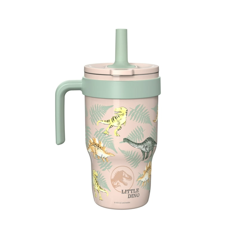 Zak Designs 10oz Jurassic Kids Handle Tumbler, Stainless Steel