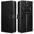 thumbnail image 1 of For Honor Magic7 Pro 5G Case Crazy Horse Texture PU Leather Phone Wallet Cover - Black, 1 of 5