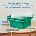 thumbnail image 4 of ECR4Kids Stackable Square Bins with Non-Snap Lids, Multipurpose Organization, Emerald, 2-Pack, 4 of 9