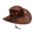 thumbnail image 2 of Sombrero de vaquero para hombre, elegante sombrero de de ala ancha para fiestas temáticas, acampadas y senderismo Marrón, 2 of 8