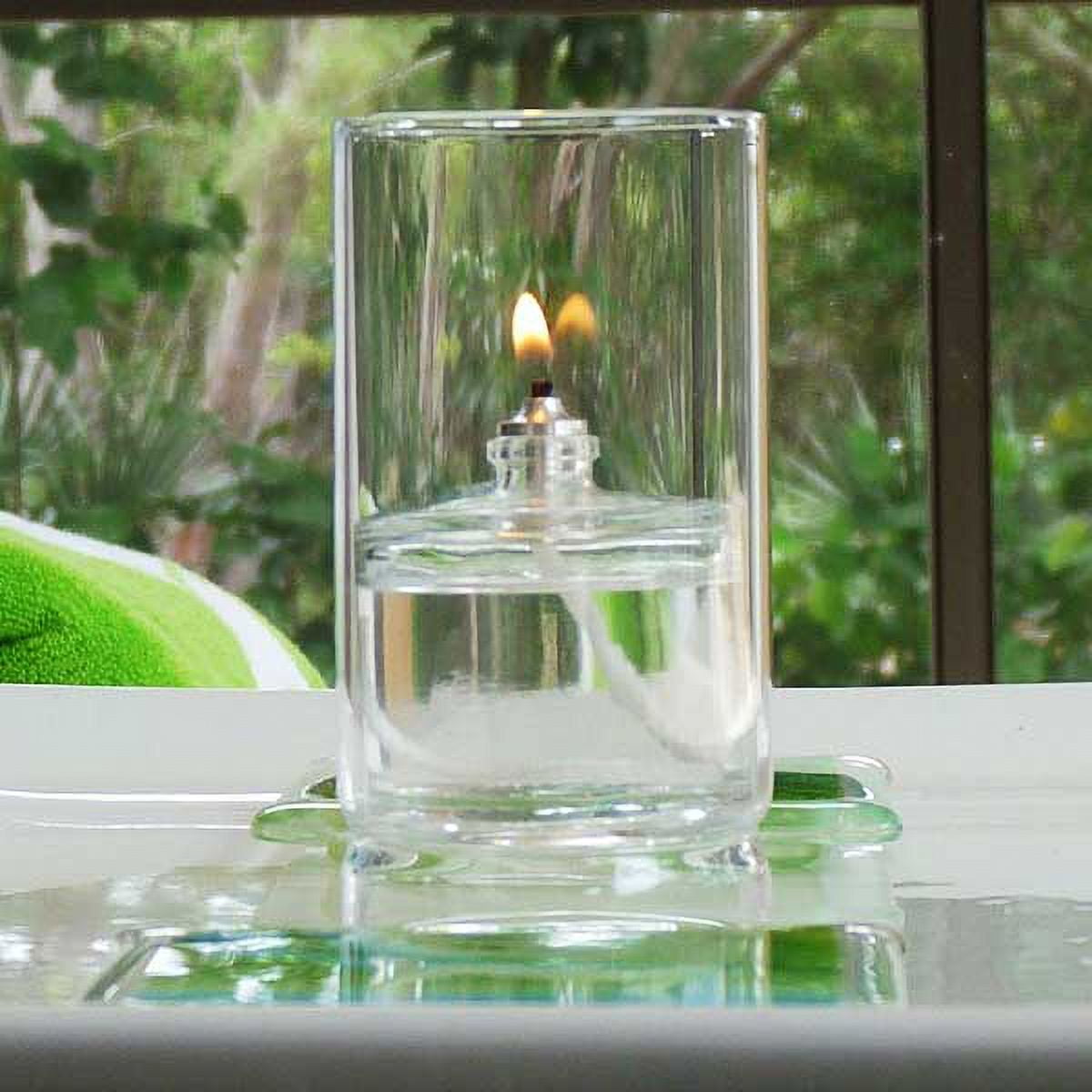 Firefly Ethereal Oil Lamp Candle, Clear Hurricane Shield, Refillable, 2 oz, 4.5 in Tall