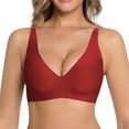 thumbnail image 2 of iHPH7 Seamless Push Up Bras for Women Sports Bras Wireless Bras Push Up Bra Padded Bralette Soft Wireless Bralette Bras for Women No Underwire Seamless T-shirt Bras Red L, 2 of 6