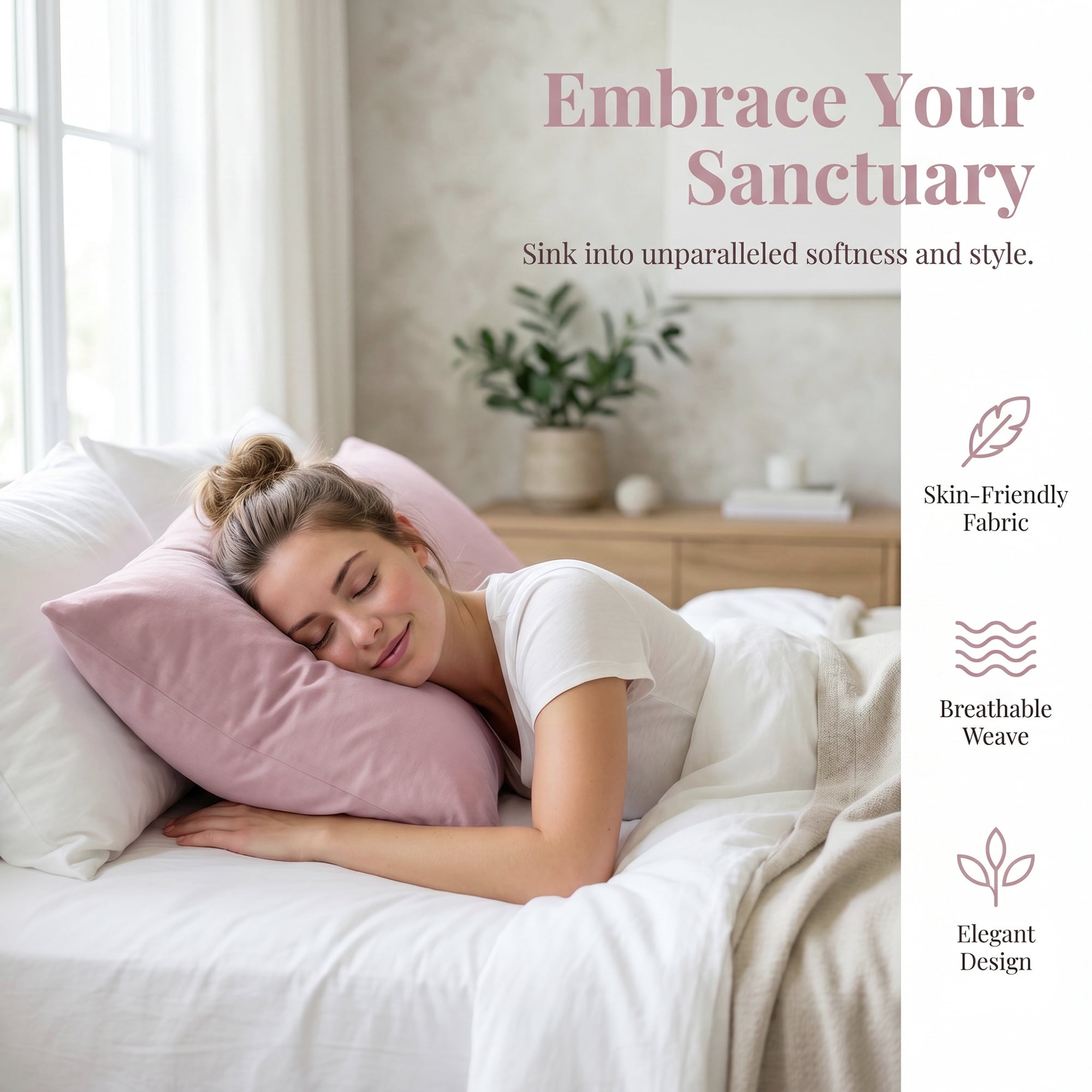 Unique Bargains 2 Pcs Cotton Pillowcase Envelope Closure Wrinkle Resistant Pale purple