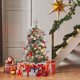 thumbnail image 1 of 3 ft prelit mini artificial snow-flocked christmas tree - 78 LED lights, elk base, tabletop para home/oficina indoor holiday decor, 1 of 7